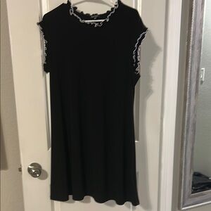 Nicole Miller Black Dress with White Accents